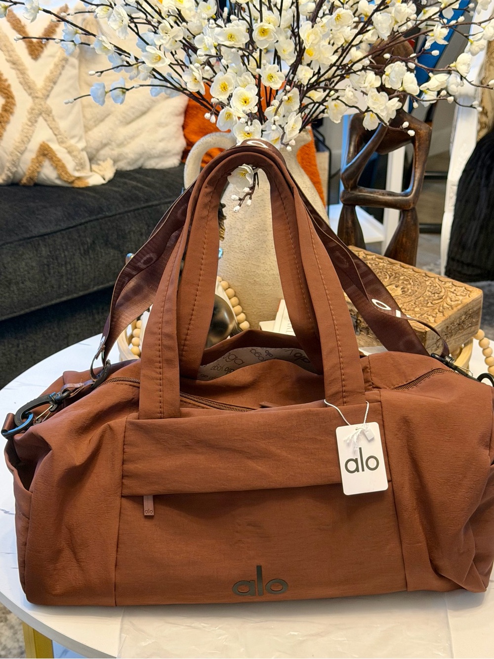 ALO Yoga Rust Brown Travel Duffel Bag